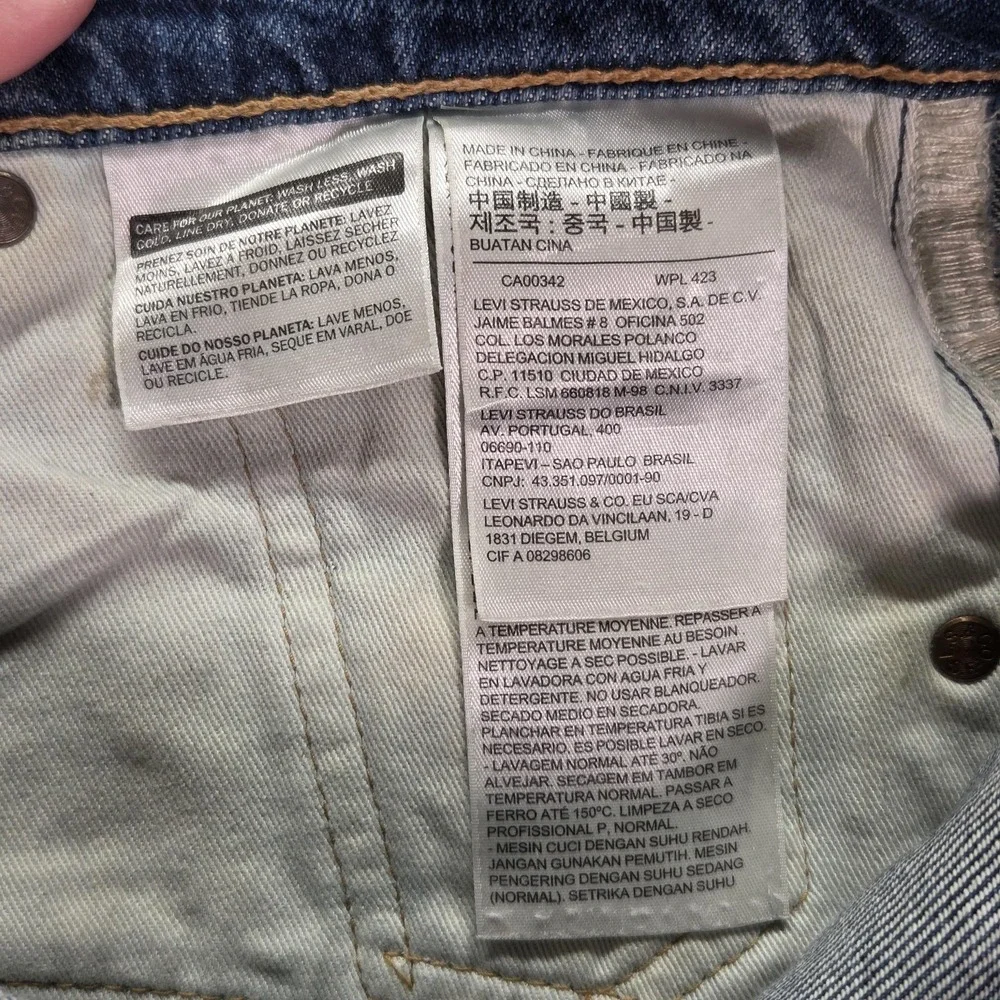Levis‎ 512 Jeans Mens Selvedge Med Wash Blue Slim Tapered Whiskers Fits 30x28